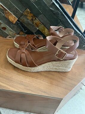 Forever 21 Brown Espadrille Wedge Sandals